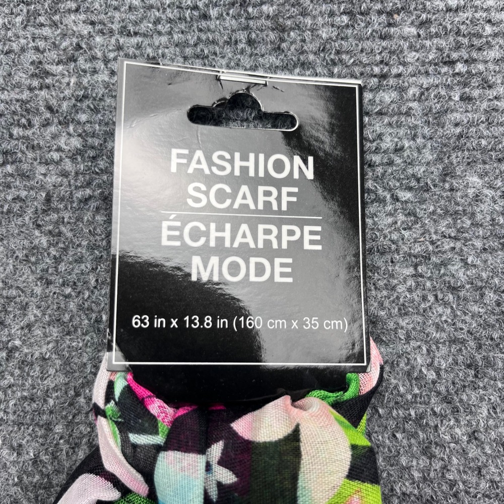 Greenbrier Tropical Floral Hibiscus Lightweight Sheer Summer Fashion Scarf - Picture 2 of 3
